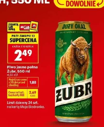 Piwo jasne pełne Żubr