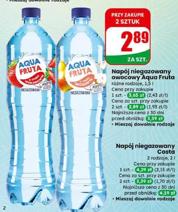 Napój niegazowany owocowy różne rodzaje