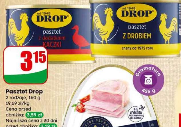 Pasztet Drop 2 rodzaje