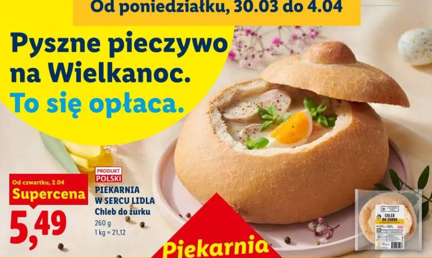 Pieczywo chleb do żurku w sercu