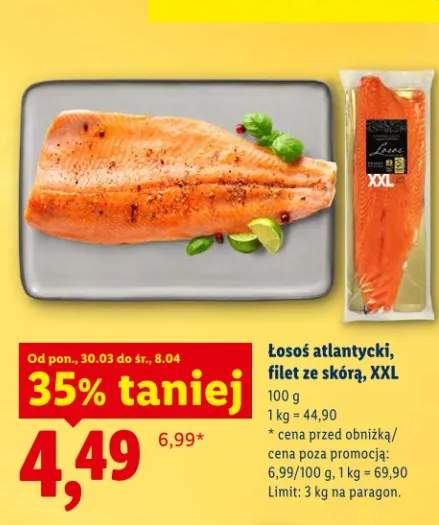 Łosoś atlantycki, filet ze skórą, XXL
