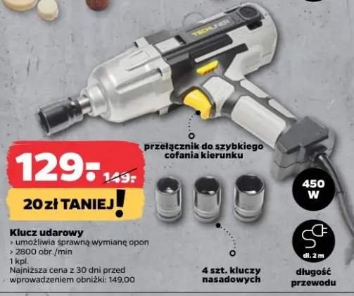 Klucz udarowy 450W, 17 szufladek, 4 szt. 0 tuczy nasadowych