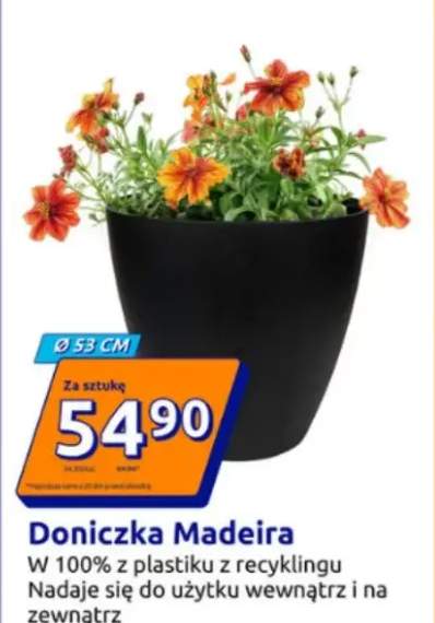 Doniczka Madeira w 100% z plastiku z recyklingu