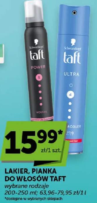 Lakier, pianka do włosów Taft