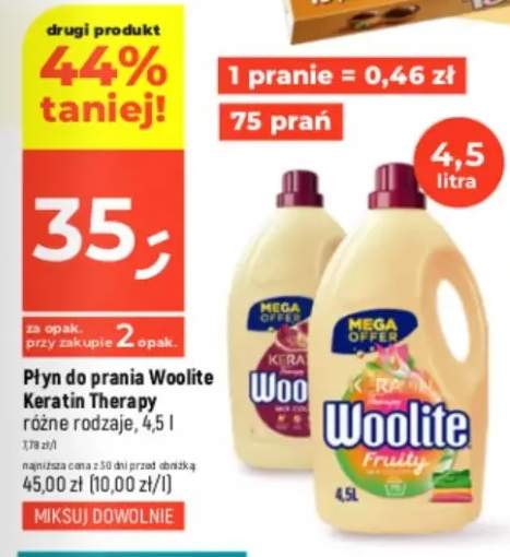 Płyn do prania Woolite Kerat Therapy różne rodzaje