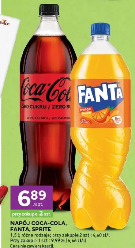 Napój Coca-Cola, Fanta, Sprite różne rodzaje, przy zakupie 2szt