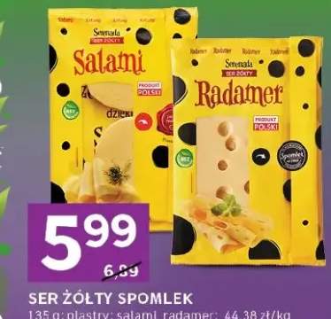Ser żółty Spomlek plastry; salami, radamer