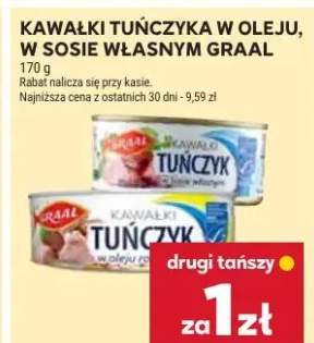Kawałki tuńczyka w oleju w sosie własnym Graal