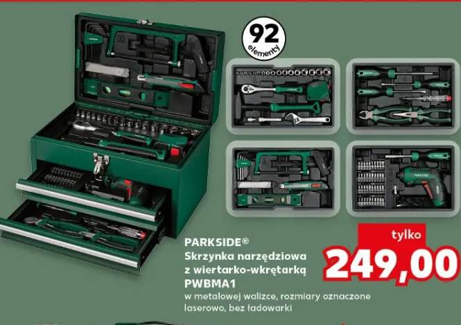 Skrzynka narzędziowa z wiertarko-wkrętarką PWBMA1