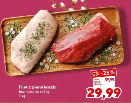 Filet z piersi kaczki bez kości, ze skórą