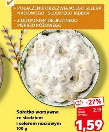 Sałatka warzywna ze śledziem i selerem naciowym