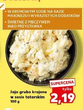 Jaja grubo krojone w sosie tatarskim