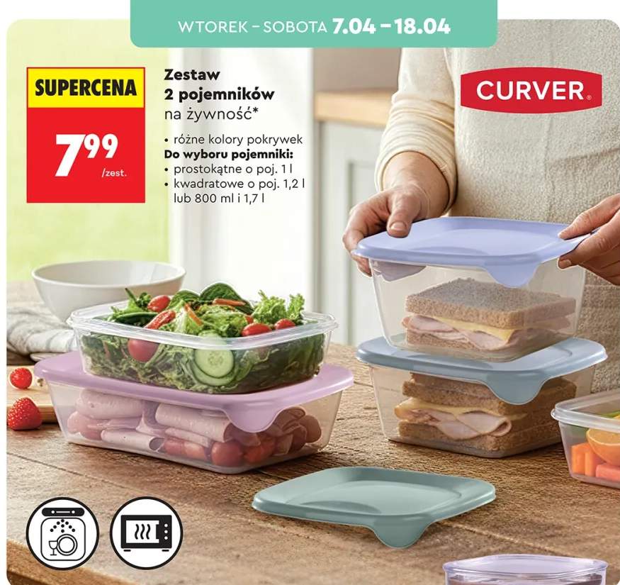 Zestaw 2 pojemników na żywność