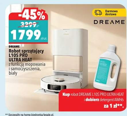 Robot sprzątający L10S PRO ULTRA HEAT z funkcją mopowania i samoczyszczenia, biały