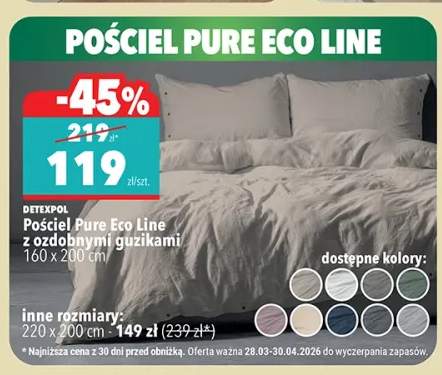Pościel Pure Eco Line z ozdobnymi guzikami 160 x 200 cm