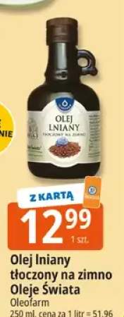 Olej lniany tłoczony na zimno Oleje Świata