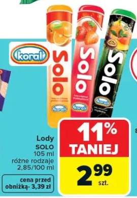 Lody Solo różne rodzaje