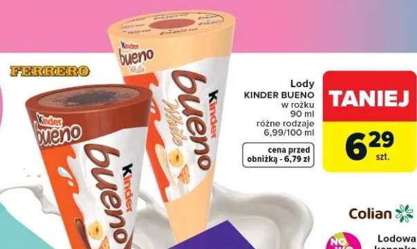 Lody Kinder Bueno w różku