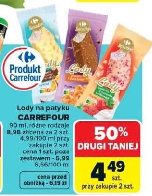 Lody na patyku różne rodzaje