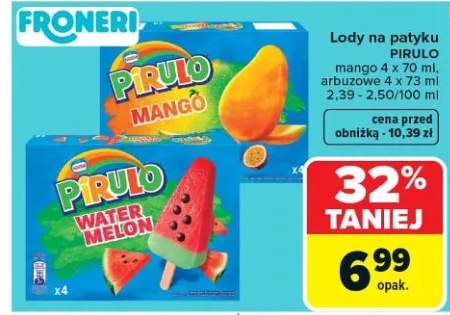 Lody na patyku Pirulo arbuzowe