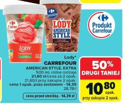 Lody Carrefour American Style, Extra różne rodzaje