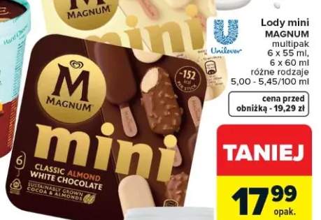 Lody mini Magnum multipak różne rodzaje