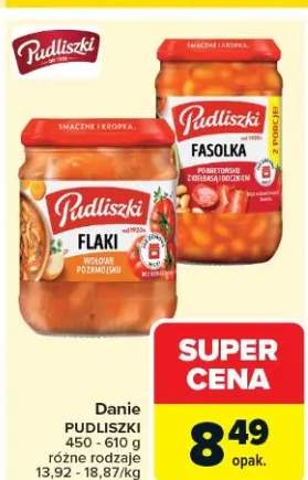 Danie Pudliszki flaki, fasolka różne rodzaje