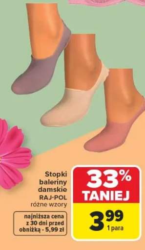 Stopki baleriny damskie różne wzory 1 para