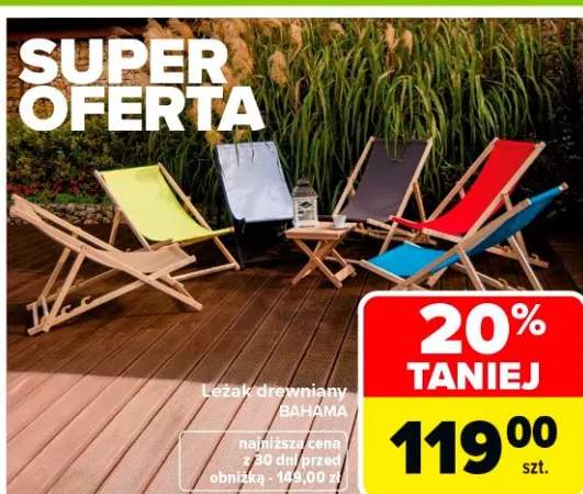 Leżak drewniany różne rodzaje