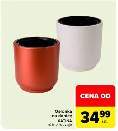 Osłonka na donicę Satina różne rodzaje