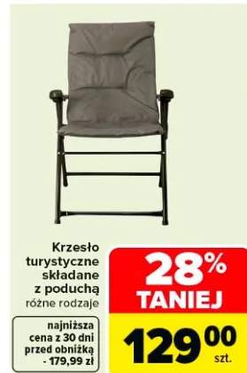 Krzesło turystyczne składane z poduchą