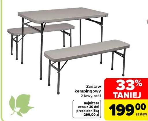 Zestaw kempingowy z ławy, stół
