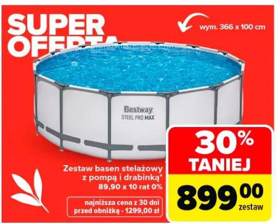 Zestaw basen stelażowy z pompą i drabinką