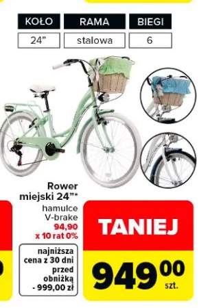 Rower miejski 24" hamulce V-brake