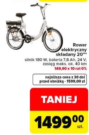 Rower elektryczny składany 20"