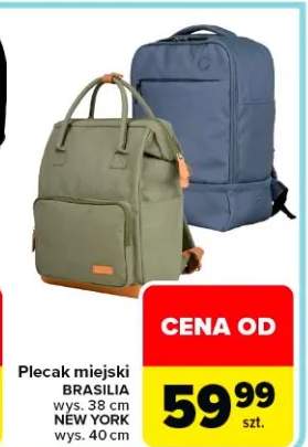 Plecak miejski Brasilia wys. 38 cm New York wys. 40 cm