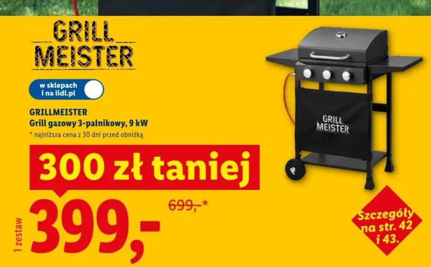 Grill gazowy 3-palnikowy 9 kW