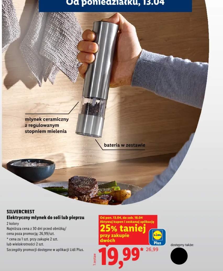 Elektryczny młynek do soli lub pieprzu