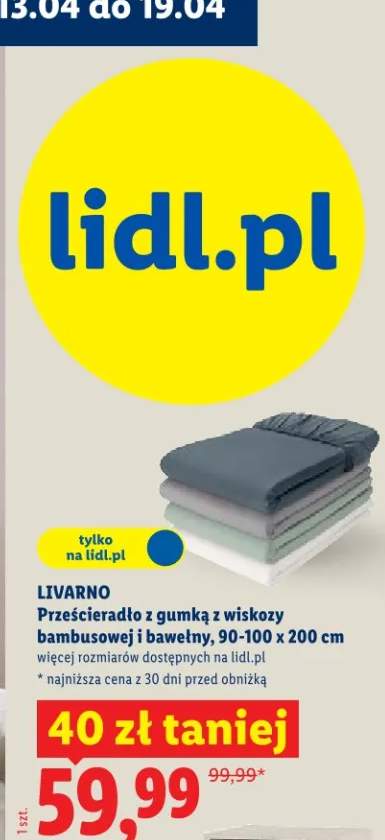 Prześcieradło z gumką z wiskozy bambusowej i bawełny 90-100 x 200 cm