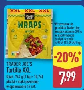 Tortilla XXL placki z mąki pszennej w opakowaniu 12 szt.