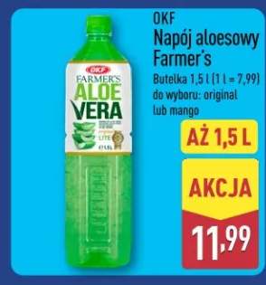Napój aloesowy Farmer's butelka 1,5 l do wyboru: orginał lub mango