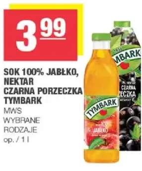 Sok 100% jabłko, nektar czarna porzeczka wybrane rodzaje
