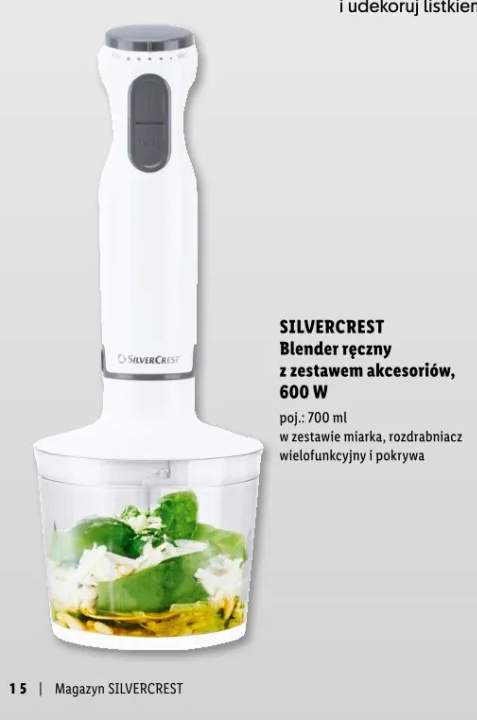 Blender ręczny z zestawem akcesoriów, 600 W