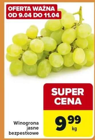 Winogrona jasne bezpestkowe