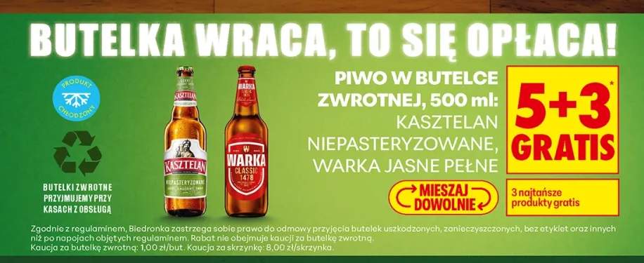 Piwo zwrotne Kasztelan niepasteryzowane