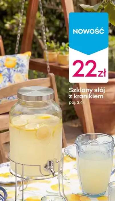 Szklany słój z kranikiem