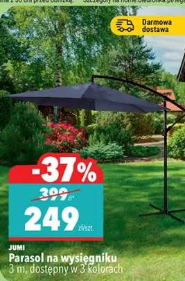 Parasol na wysięgniku 3 m, dostępny w 3 kolorach