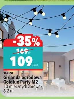 Girlanda ogrodowa Goldlux Party M2 10 mlecznych żarówek, 6,2 m