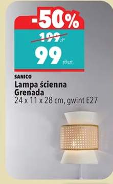 Lampa ścienna 24 x 11 x 28 cm, gwint E27