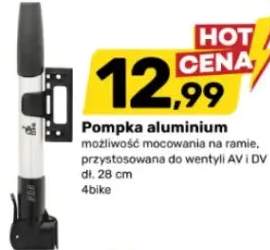 Pompka aluminium możliwość mocowania na ramie, przystosowana do wentyli AV i DV
